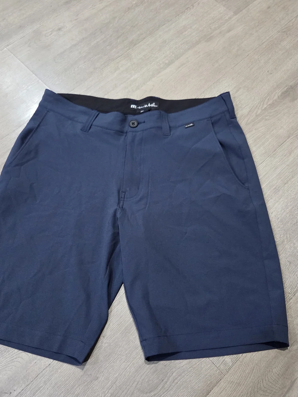 Travis Mathew Navy Flat Front Performance Shorts